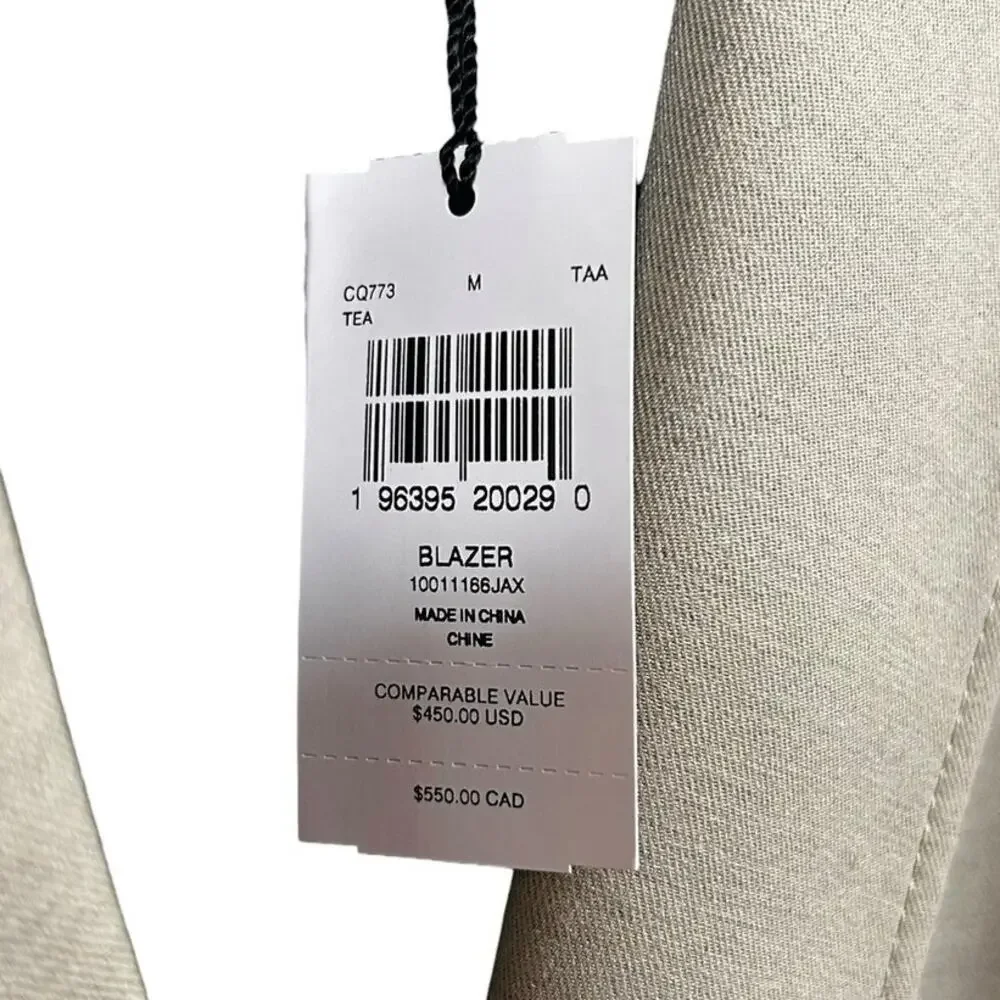 NWT Coach Tea Tan Button Front Slip Pocket Blazer Womens Medium Corpcore